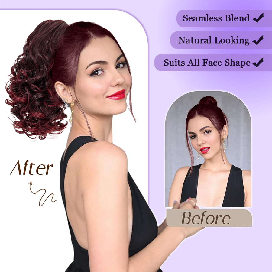 14" Short Claw On Ponytail Hair Extensions Natural Clip Pony Tail Thick As Human