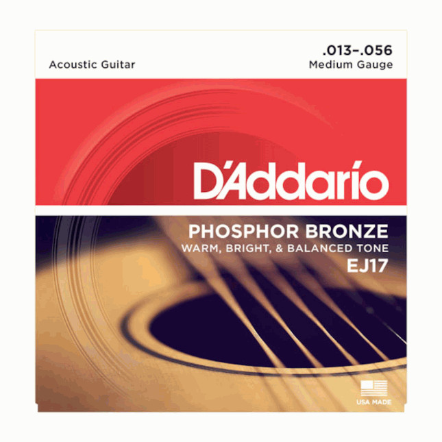 D'Addario EJ17 Phosphor Bronze, Medium 13-56 Acoustic Guitar Strings