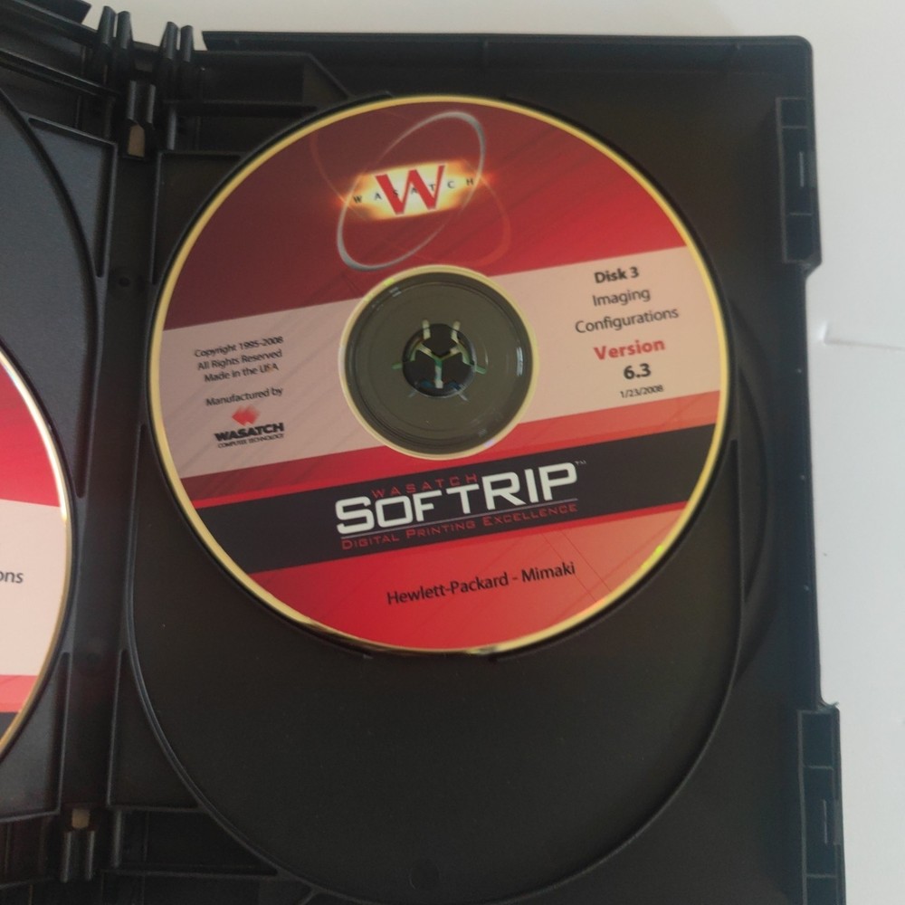 WASATCH SoftRIP 6.3 SOFTWARE Install Disks & Passcode Canon EPSON, NO Dongle