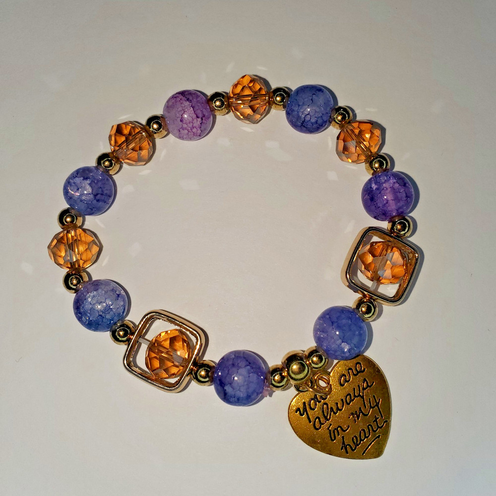 Hand crafted artisan unique gemstone bracelet