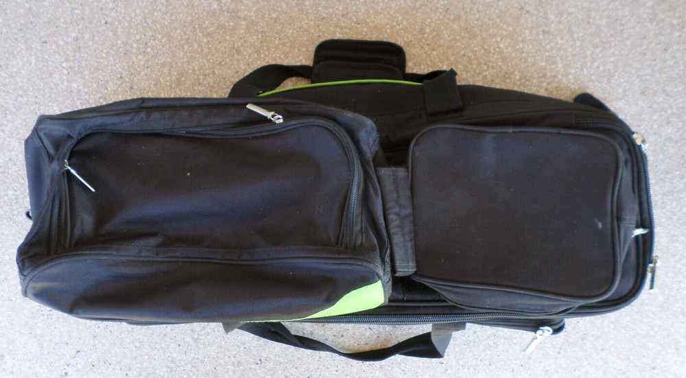Pyramid Path Black/Green Triple Bowling Ball Rolling Bag