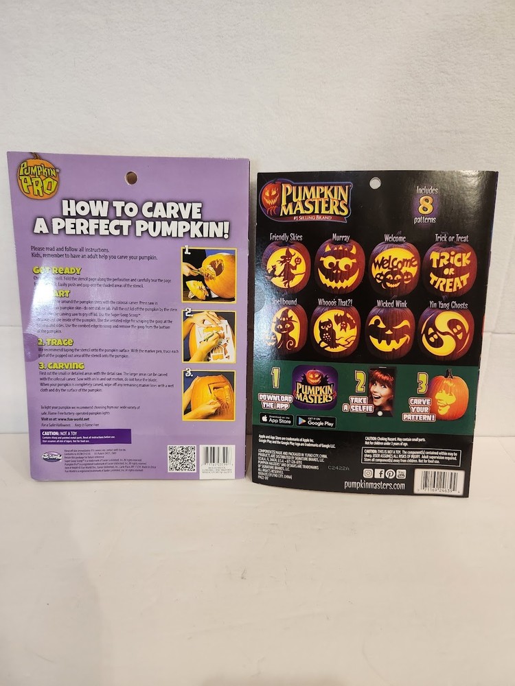 Perfect Pumpkin Carving Kit & Colossal Carving Kit with Instructions & Patterns