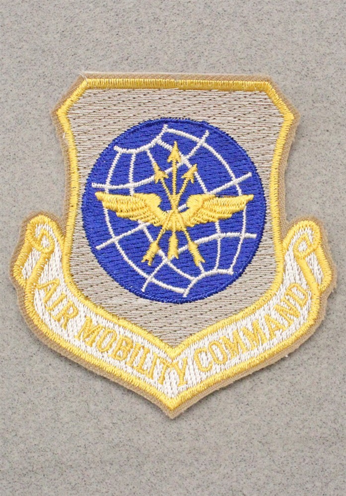 USAF Air Force Patch 172: Air Mobility Command - 3" yellow motto
