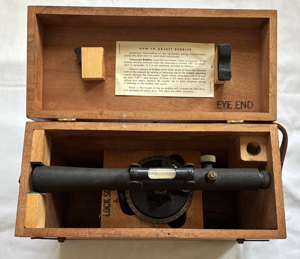C.L. Berger Engineering Instruments Surveying Transit Level Scope 1B-1297 w/Box