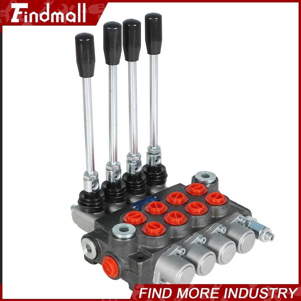 4 Spool Hydraulic Directional Control Valve 11gpm Double Acting Cylinder BSPP