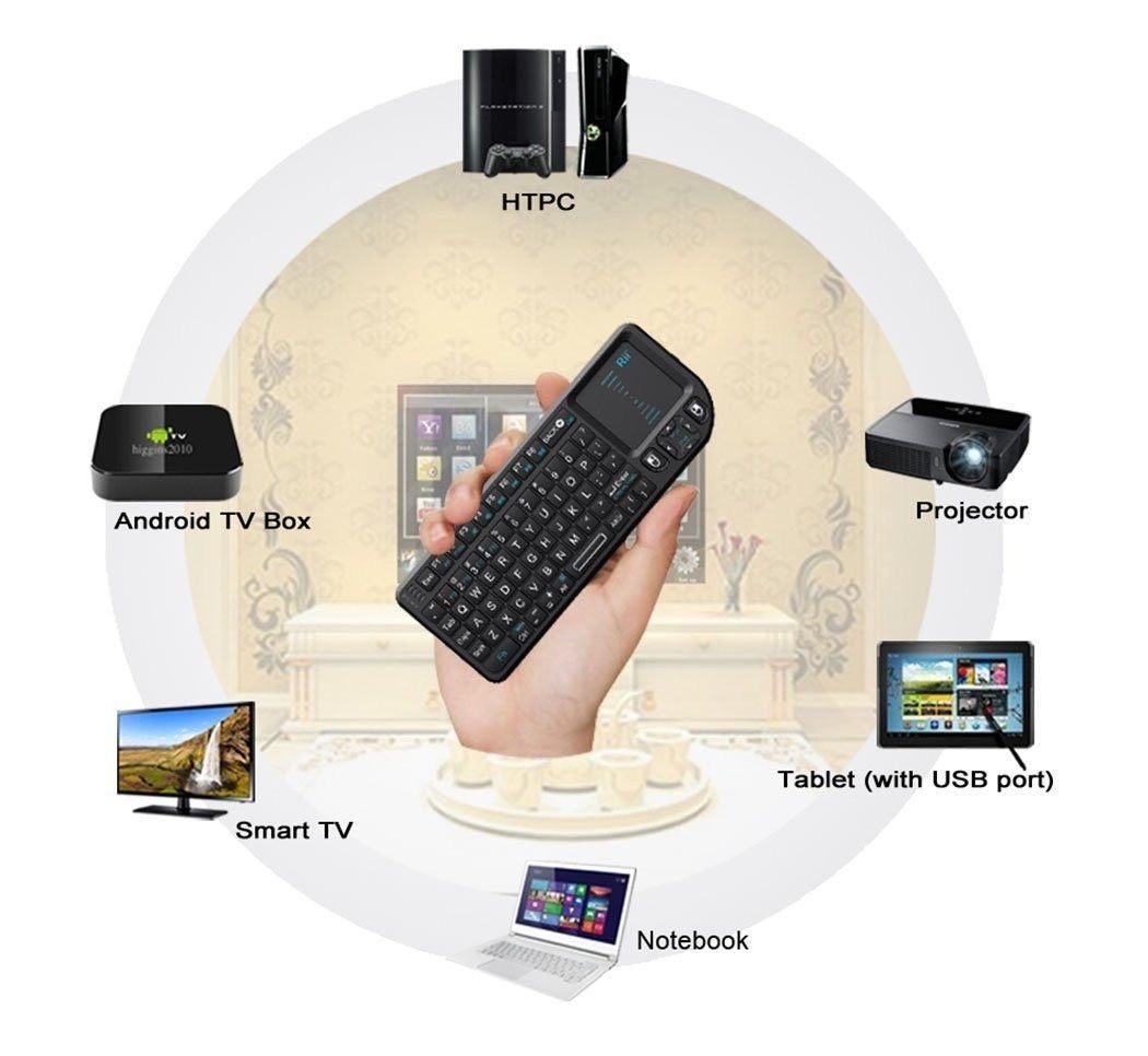 NEW Rii X1 Mini Keyboard Touchpad PC Smart TV Android TV (Bluetooth/ 2.4 Ghz)