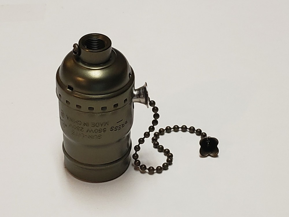 Pull Chain (On-Off) Medium Base Lamp Socket With Antique Brass Finish 48320AJB