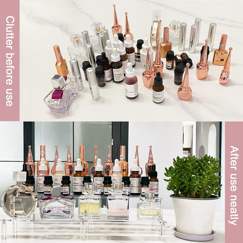 15 3/4 Inch Acrylic Riser Display Shelf,3 Tier Display Riser for Figures Display