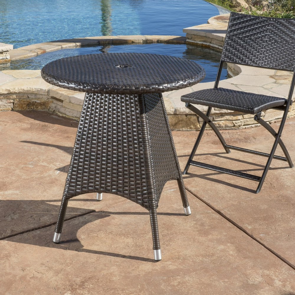 Round Wicker Outdoor Bistro Table