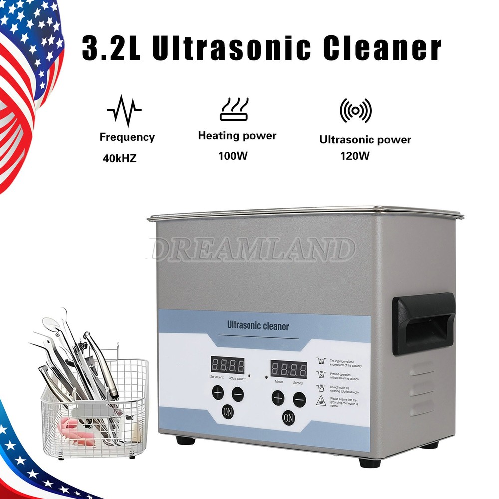 3.2L Ultrasonic Cleaner with Timer Heating Machine Digital Sonic Cleaner 110V