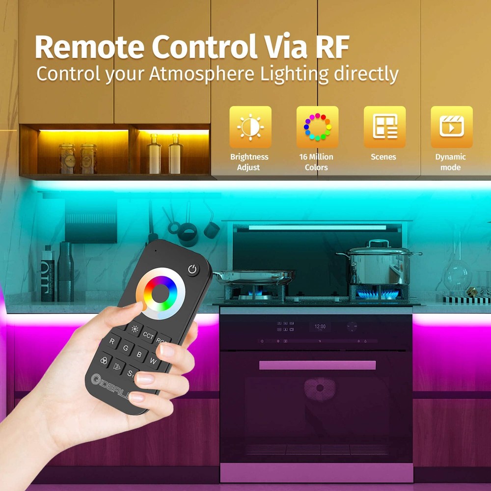 GIDEALED 2.4G Wireless 5 Channel RGBCCT LED Controller with RF Remote Control,Di