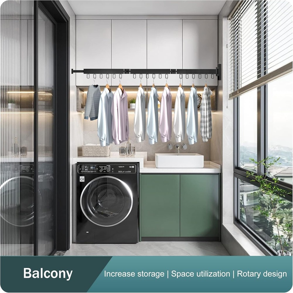 Drying rack, wall-mounted, retractable, foldable, strong load-bearing