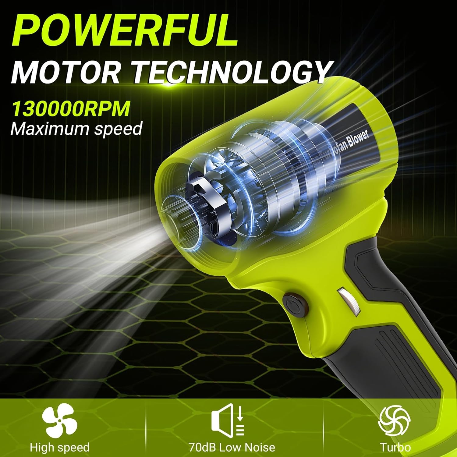 Cordless Handheld Turbo Blower for Ryobi 18V Battery Leaf Blower Power Jet Fan