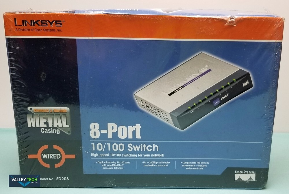 Linksys SD208 10 100 Switch 8 Port Switch for Rackmount or Desktop  NEW