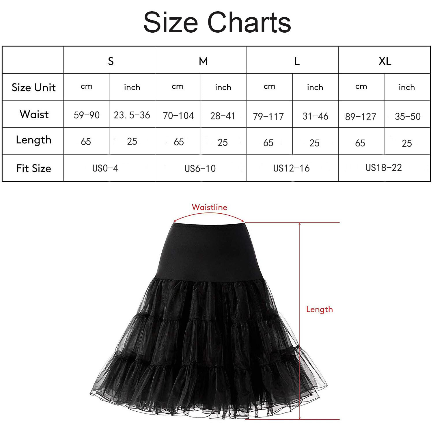 Women's 50s Vintage Petticoat Skirt Underskirt Crinoline Slips Tutu Skirts Dress
