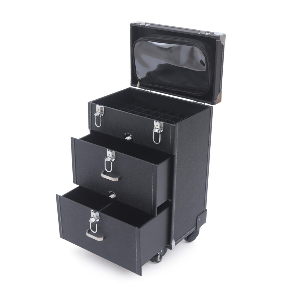 Professional Rolling Makeup Train Case Cosmetic Trolley Makeup Storage Organizer