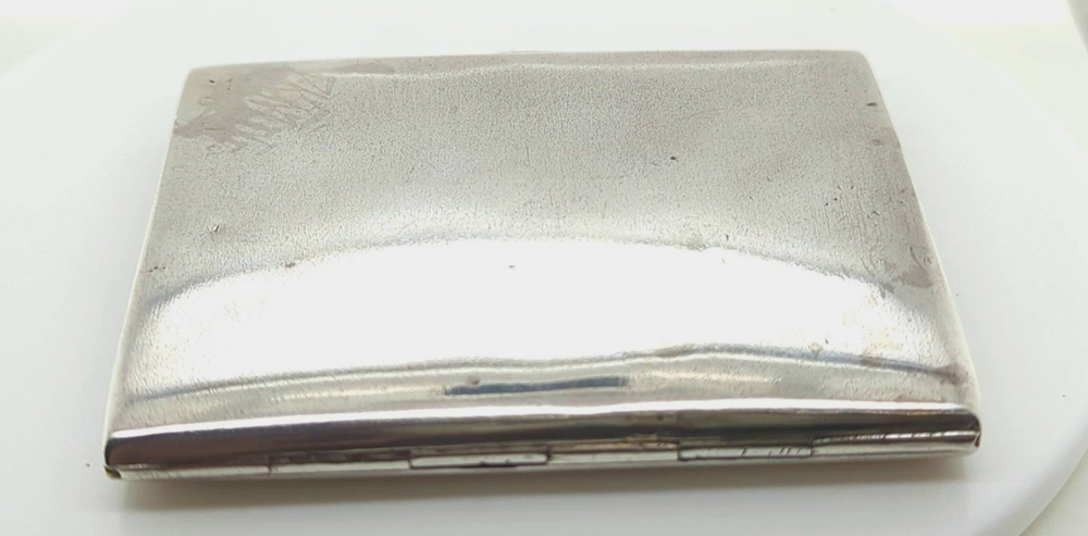 Silver and Enamel Cigarette Case with Erotic Scene