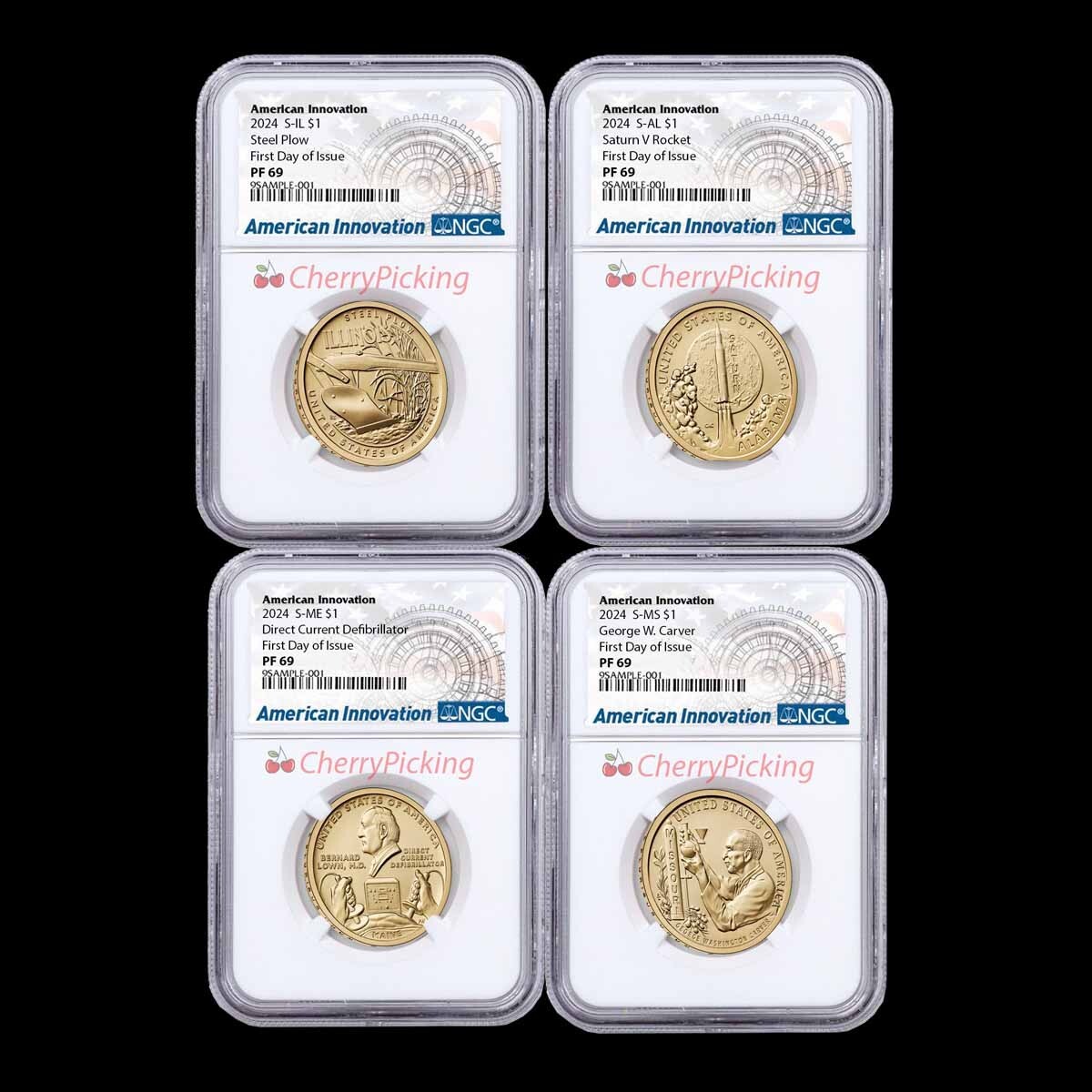 2024 S AMERICAN INNOVATION Proof Set NGC PF 69 IL, LS, ME, MS FRST DAY OF ISSUE