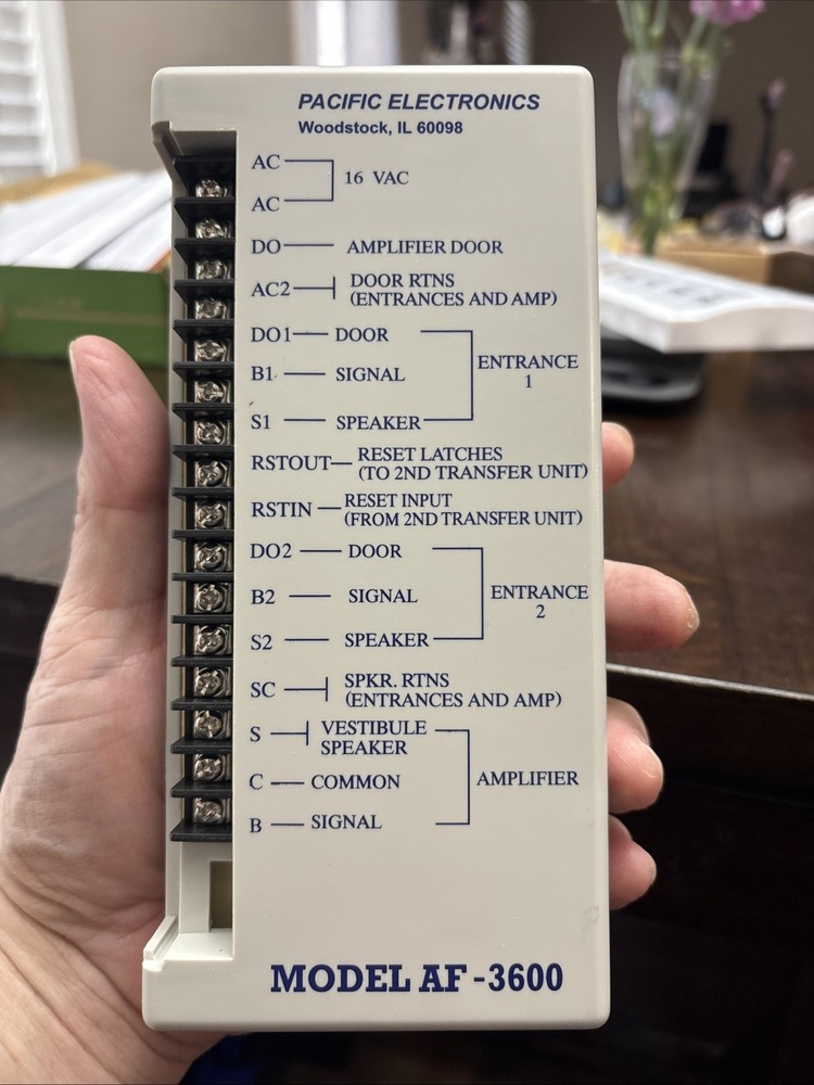 Af-3600 Transfer Unit Pacific Electronics door entry voice intercom system wired