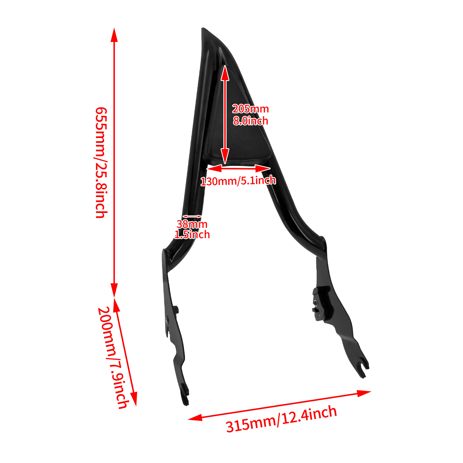 22" Passenger Backrest Sissy Bar For Harley Touring Road King Glide 2009-2023