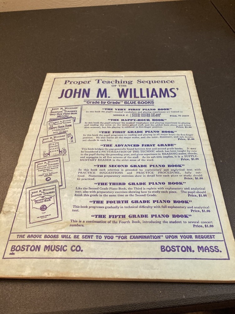 John Williams Shaylor Turner Second Grade Piano Method Book 1934 Step By Step