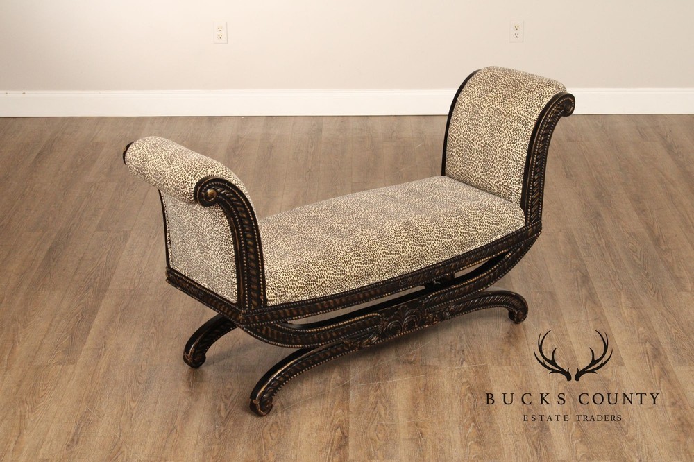 French Empire Style Antiqued Window Bench