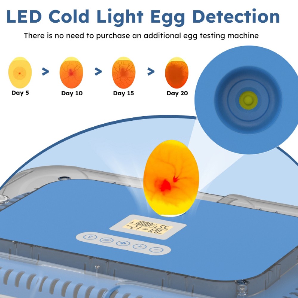 70 Egg Incubators for Hatching Eggs Automatic Egg Turning Built-In LED Candler