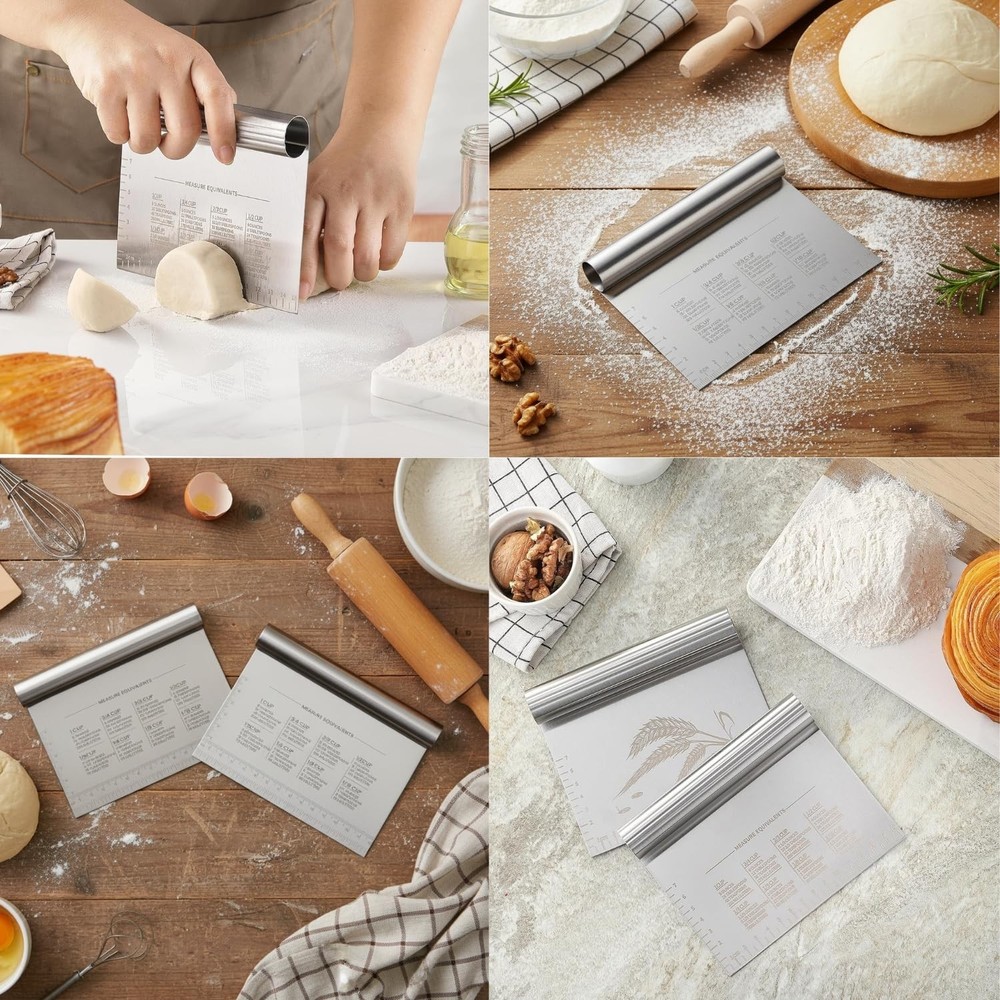Bench Scraper Tool set Dough Cutter with Sieve Handle for Baking