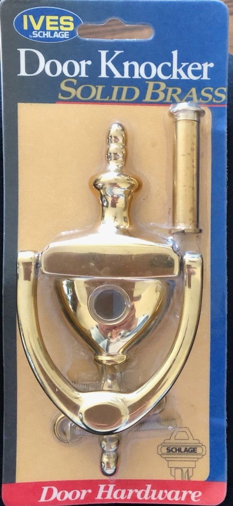 Solid Brass Door Knocker with Viewer/Peep Hole. Ives Schlage