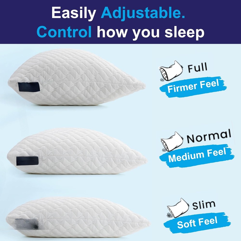 Pillow -Adjustable Memory Foam Padding -Includes additional foam padding (white)