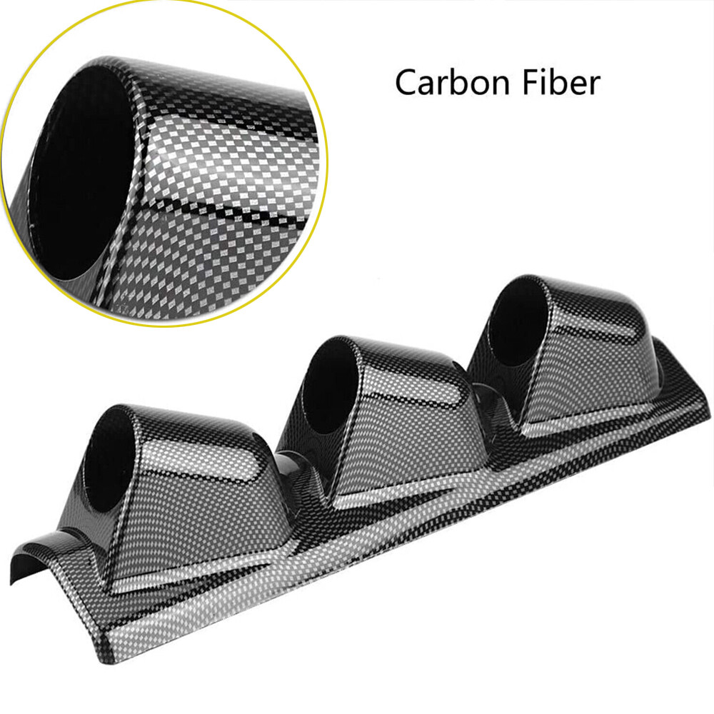 2" 52mm LEFT HAND DRIVE Pod A Pillar Triple 3 Hole Mount Gauge Holder Carbon