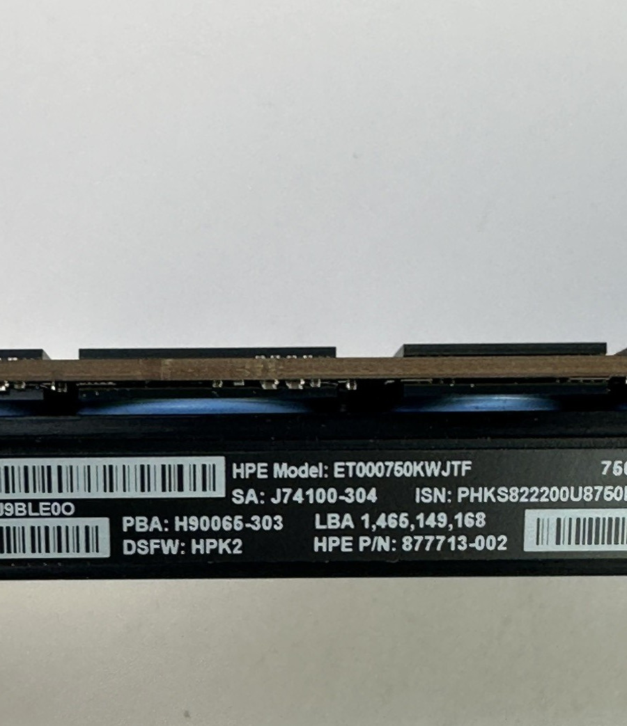 HPE Intel DC Optane P4800X 750GB NVMe PCIe x4 SSD WI AIC 878038-B21 30DWPD 41PBW