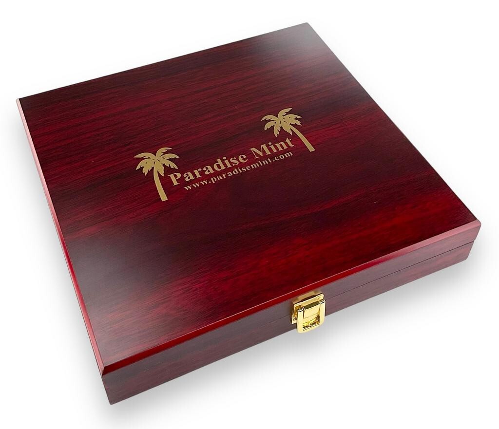 Paradise Mint Brand Wood 5 Coin Storage Box for NGC Standard Size Slabs