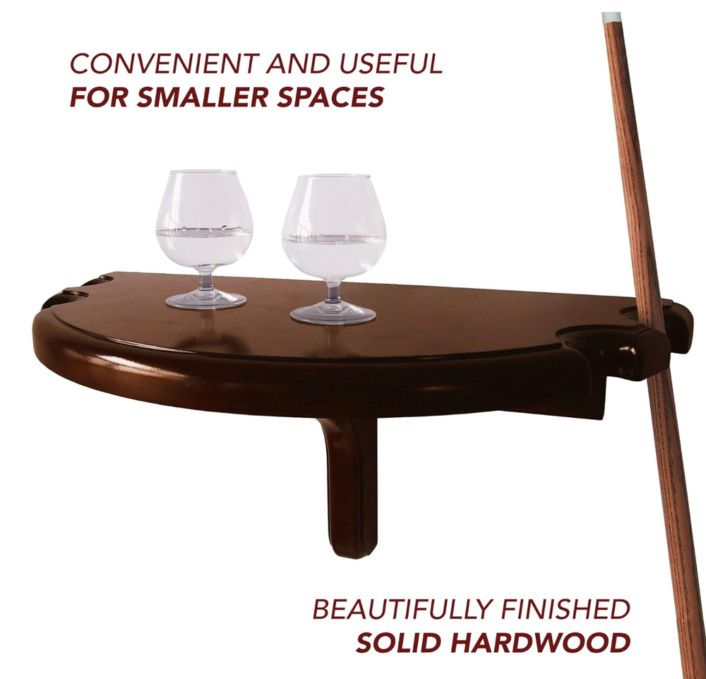 Wall Mount Drink Table Game Room Shelf Cue Holder Billiards Pool Deck Bar Table