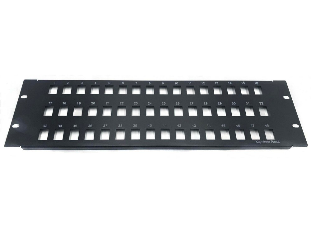 CNAweb 48 Port Unloaded Keystone Rack Mount Network Patch Panel 3U
