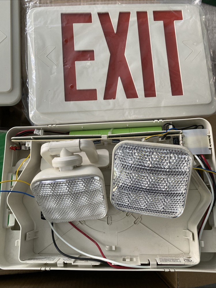 Commercial Emergency Single Exit Sign, Exit with Battery Backup, 2 LED Light