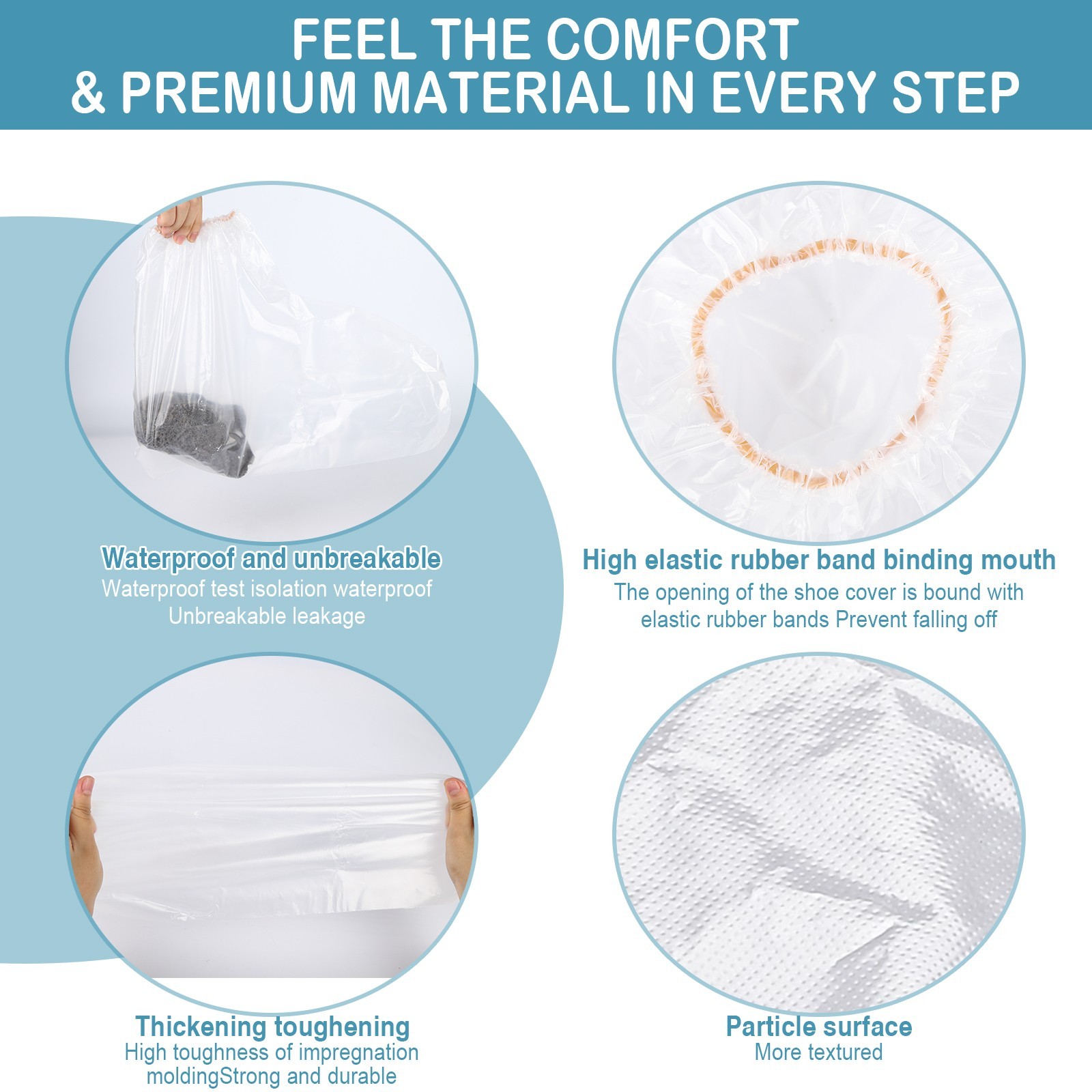 10 Pair Disposable Waterproof Shoe Covers Non-Slip Rain Booties Men Women Clear