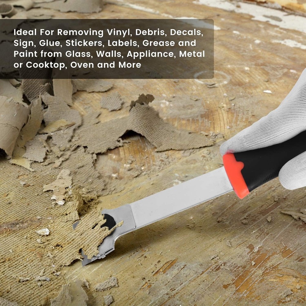Razor Blade Scraper, Long Handled Scraper Tool with 10 Extra Replacement Blades,