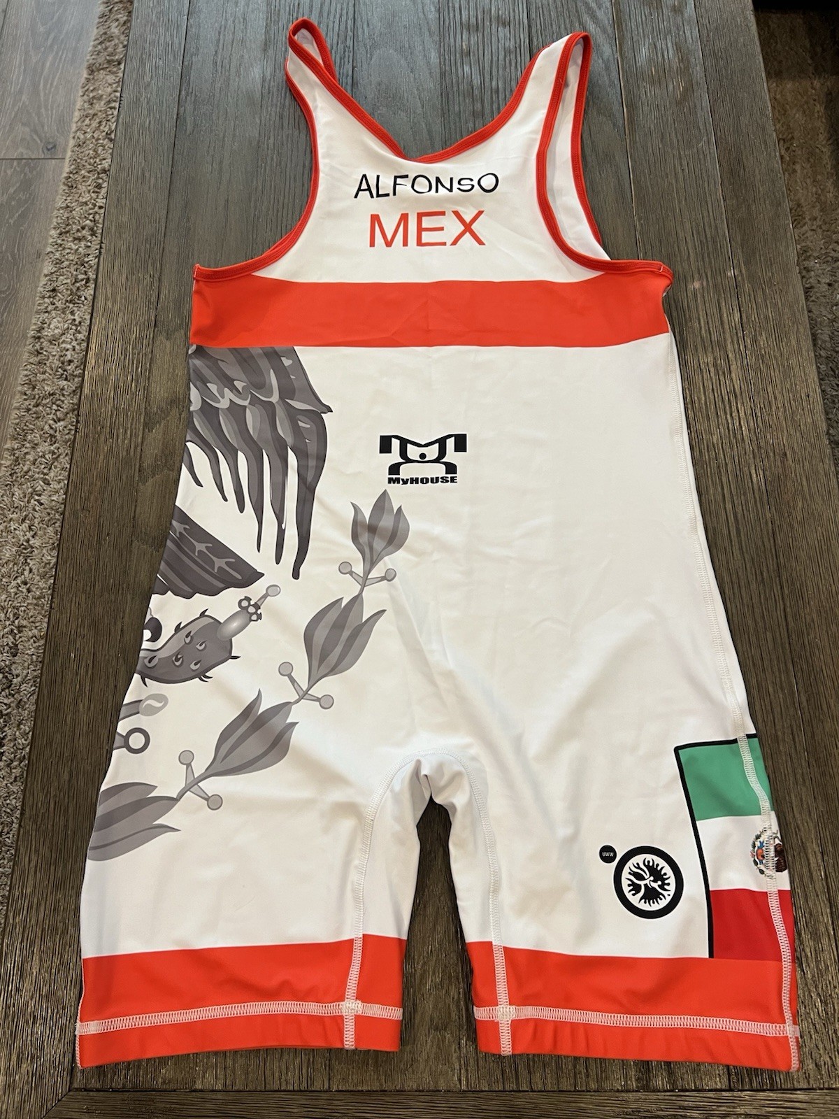 Mens My House Mexico Wrestling Singlet New White XL