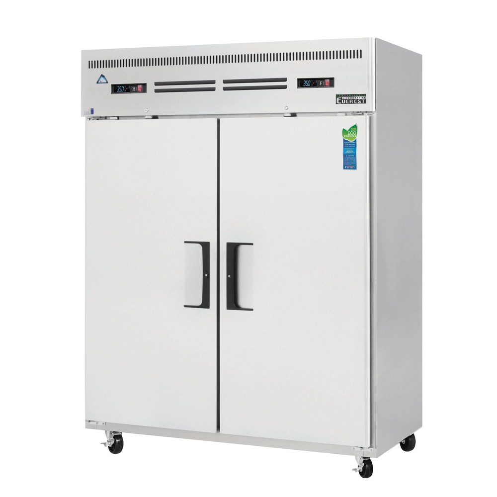 Everest ESWRF2 59" 2-Section Reach-In Refrigerator Freezer Combo w/ 2 Solid D...
