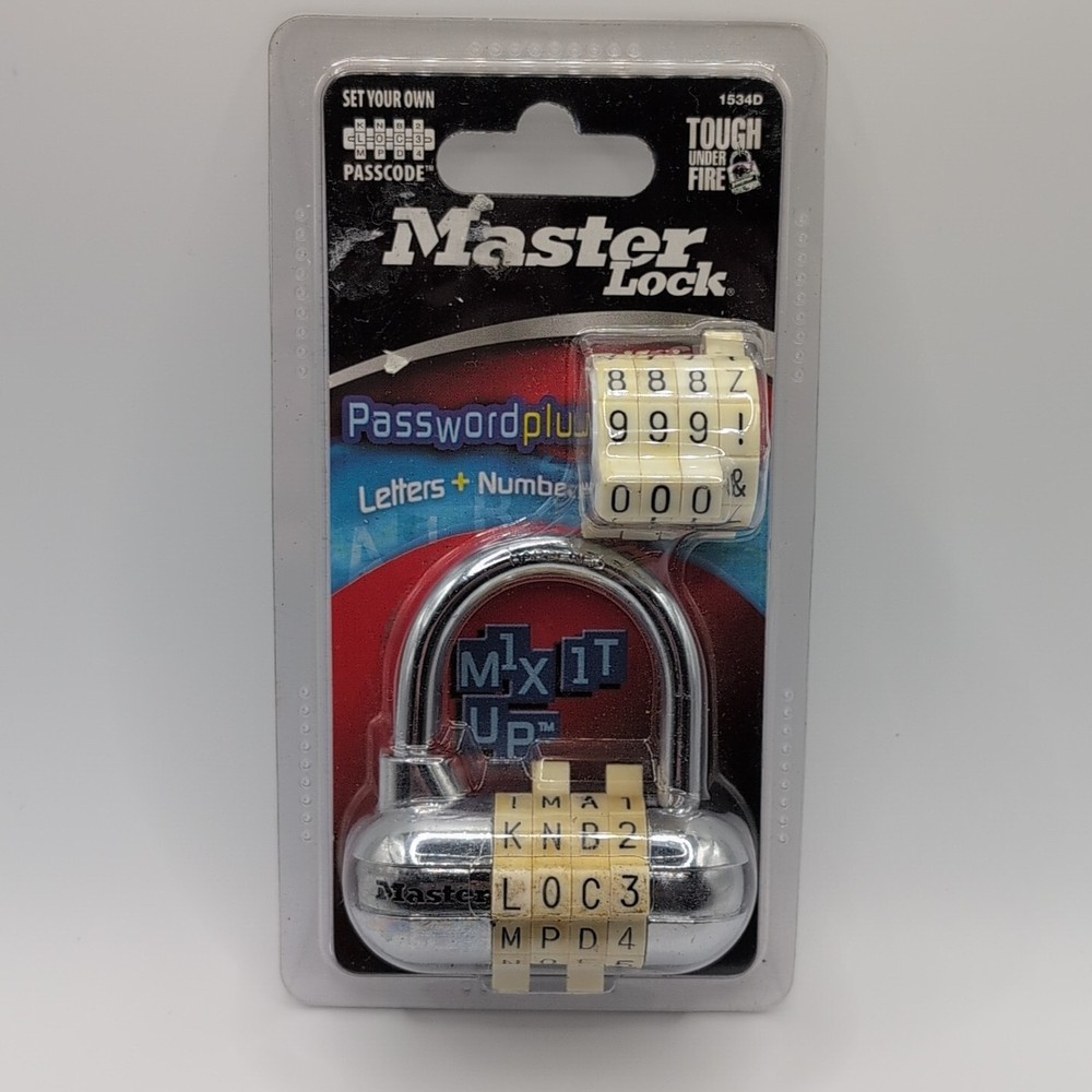 Master Lock Password Plus Letters + Numbers Security Lock - BRAND NEW - Silver