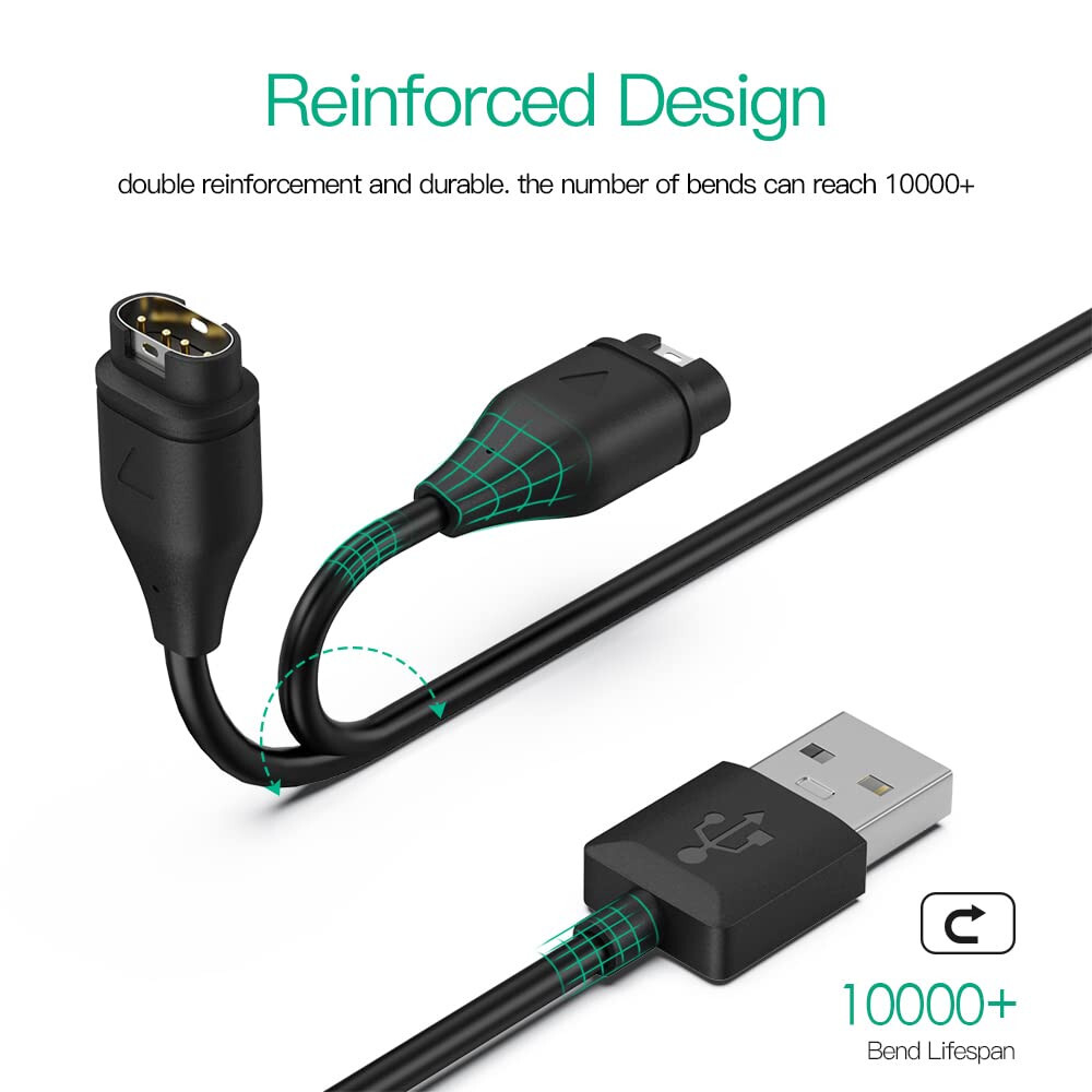 Charger Cable Compatible for Garmin Watch Charger Cable (2 Pack)