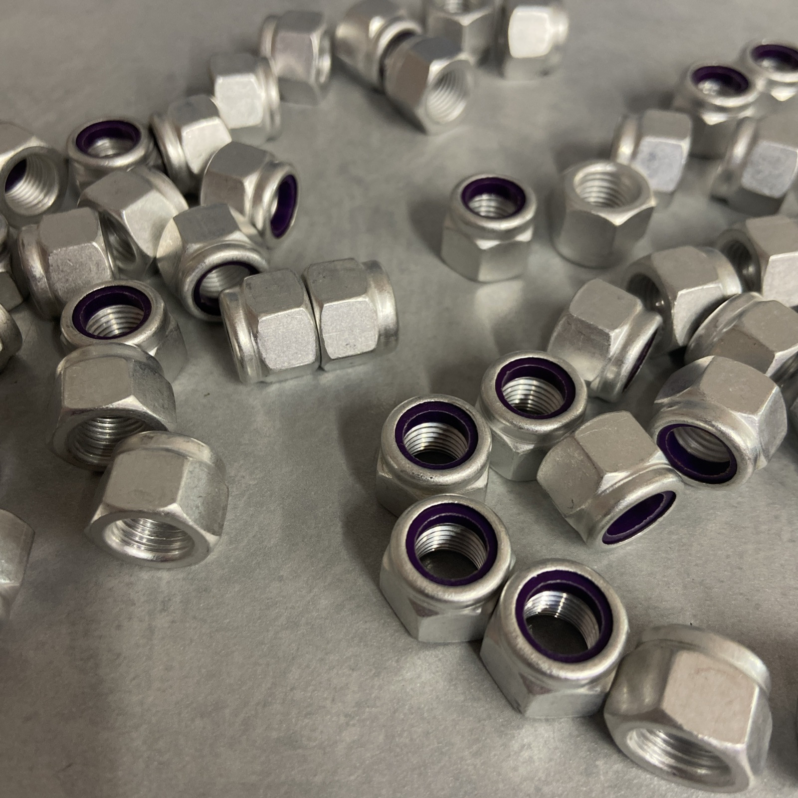 Aluminum Nylon Insert Locknuts- 3/8"-24 Full Height- Lot of 50 (Micro Sprint)