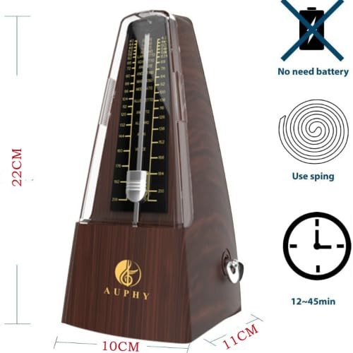 Mechanical Metronome with Accent Bell, Classic Shape, Accurate Beat, Multiple