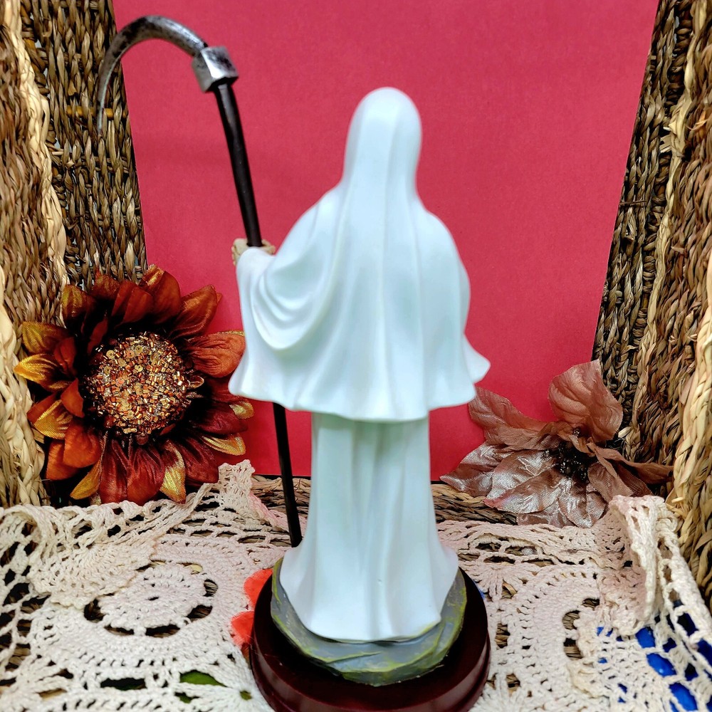 9" Santa Muerte White Statue