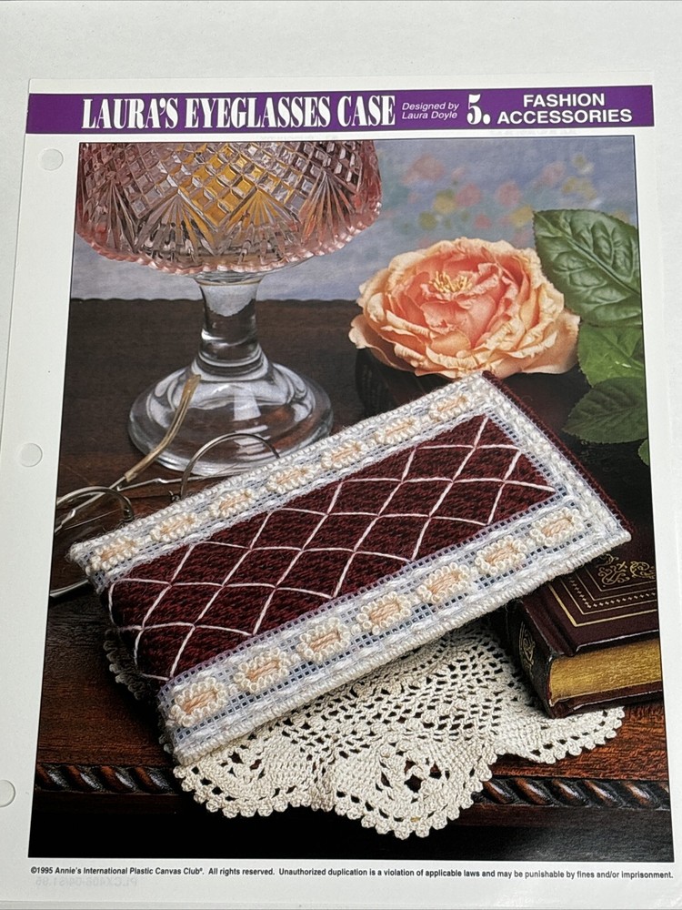 Laura's Eyeglasses Case designed by Laura Doyle Plastic Canvas Pattern Page