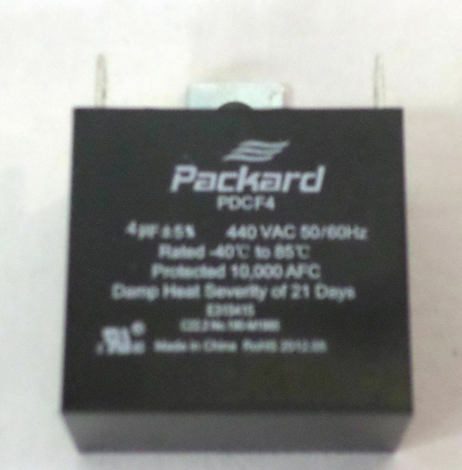 Packard PDCF4 HVAC Dry Motor Run Capacitor. 4 MFD/UF 440 Volts