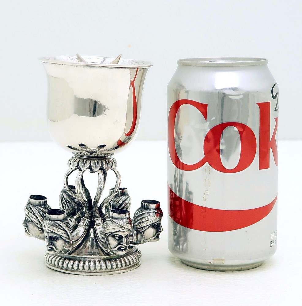 Sweden Solid Silver Server Ottoman Sultan Cigarette urn Christian Hammer 1864
