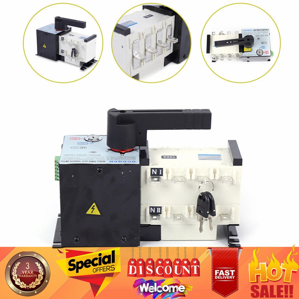 100 Amp Automatic Transfer Switch for Generator Power Changeover