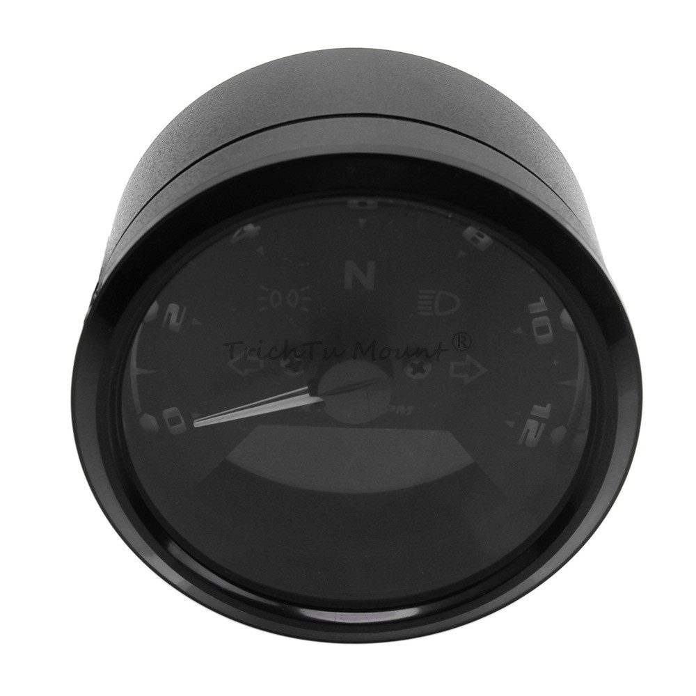 Universal LCD Digital Gauge Motorcycle Speedometer Tachometer Odometer MPH KM/H